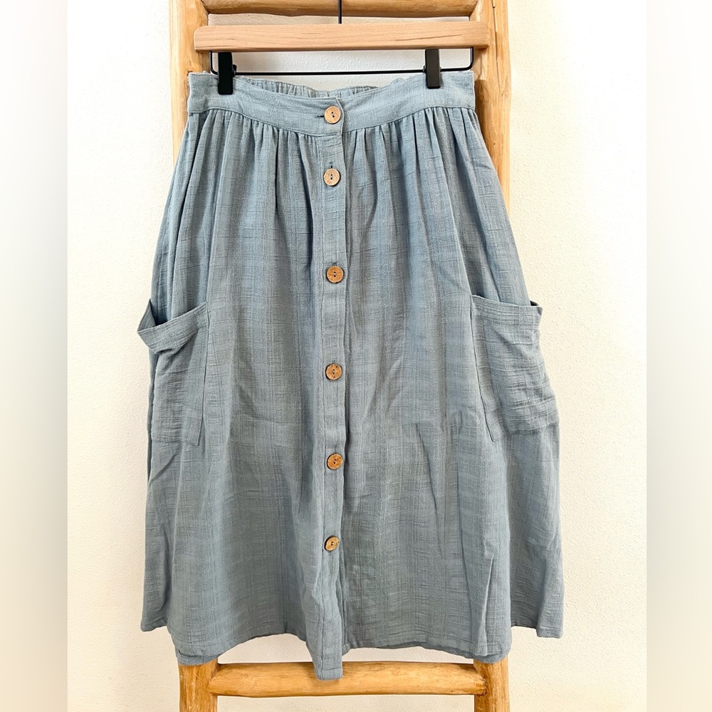 Small Blue ROXY button down SKIRT